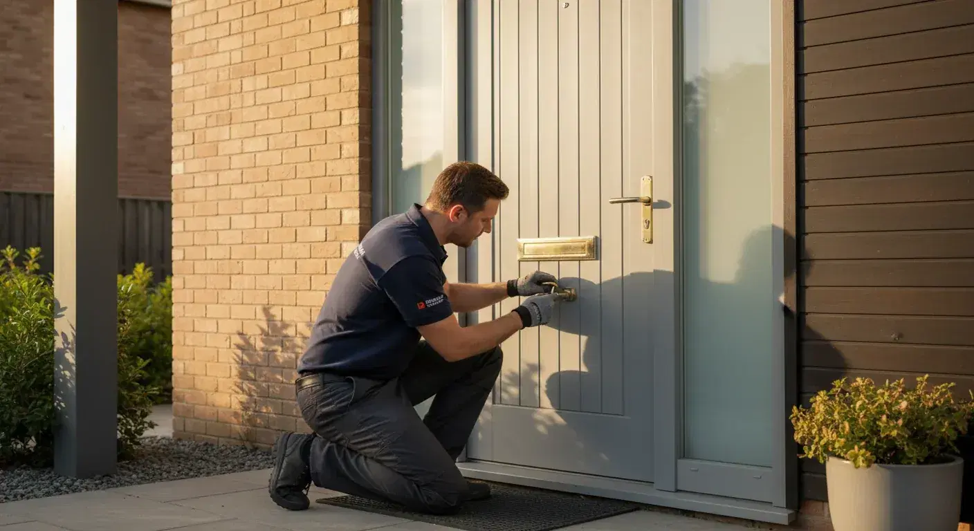 Locksmith professional at work