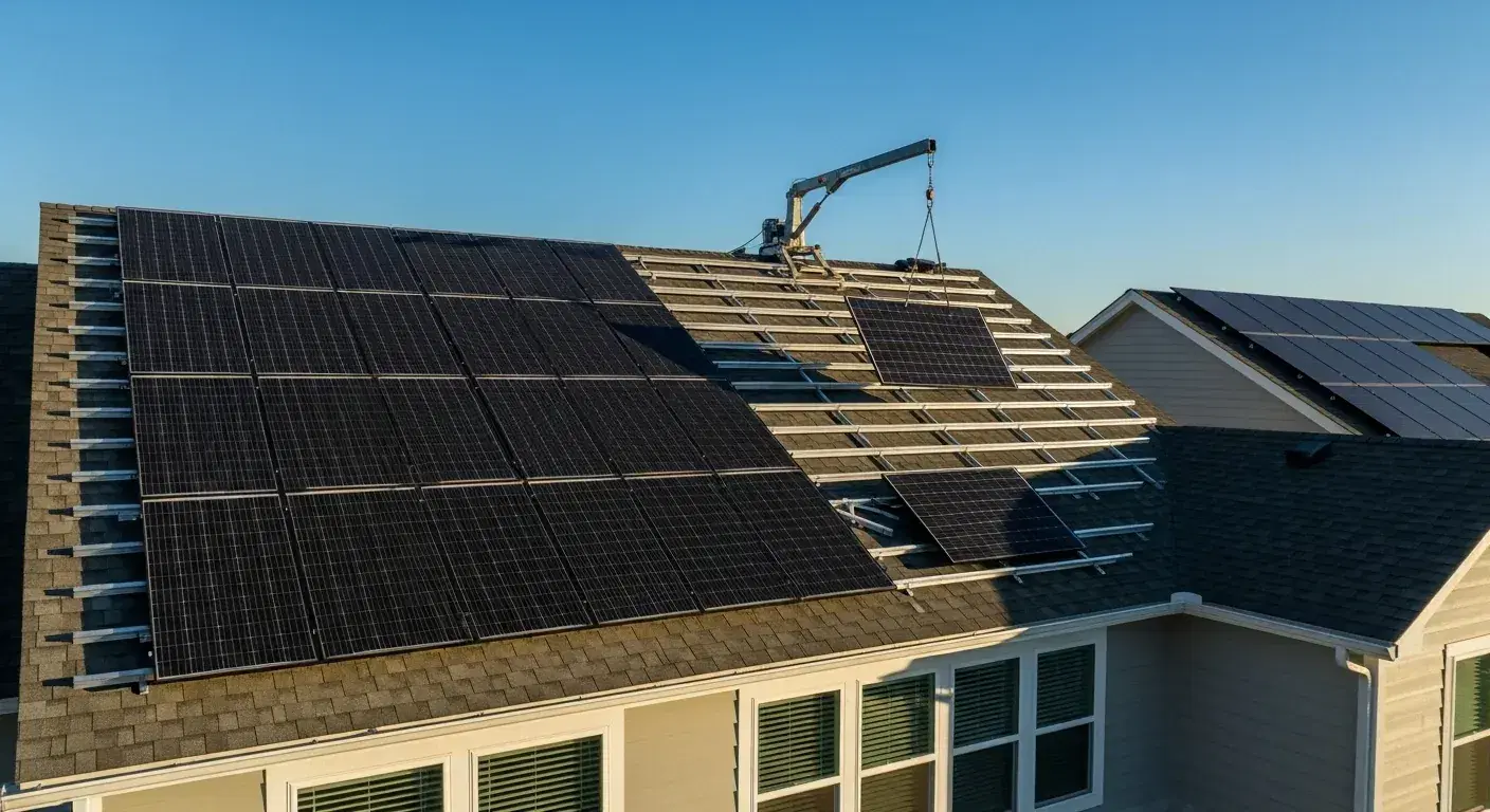 Solar Installation professional at work