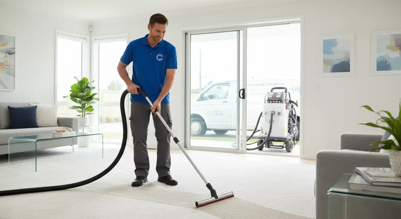 Carpet Cleaning professional at work
