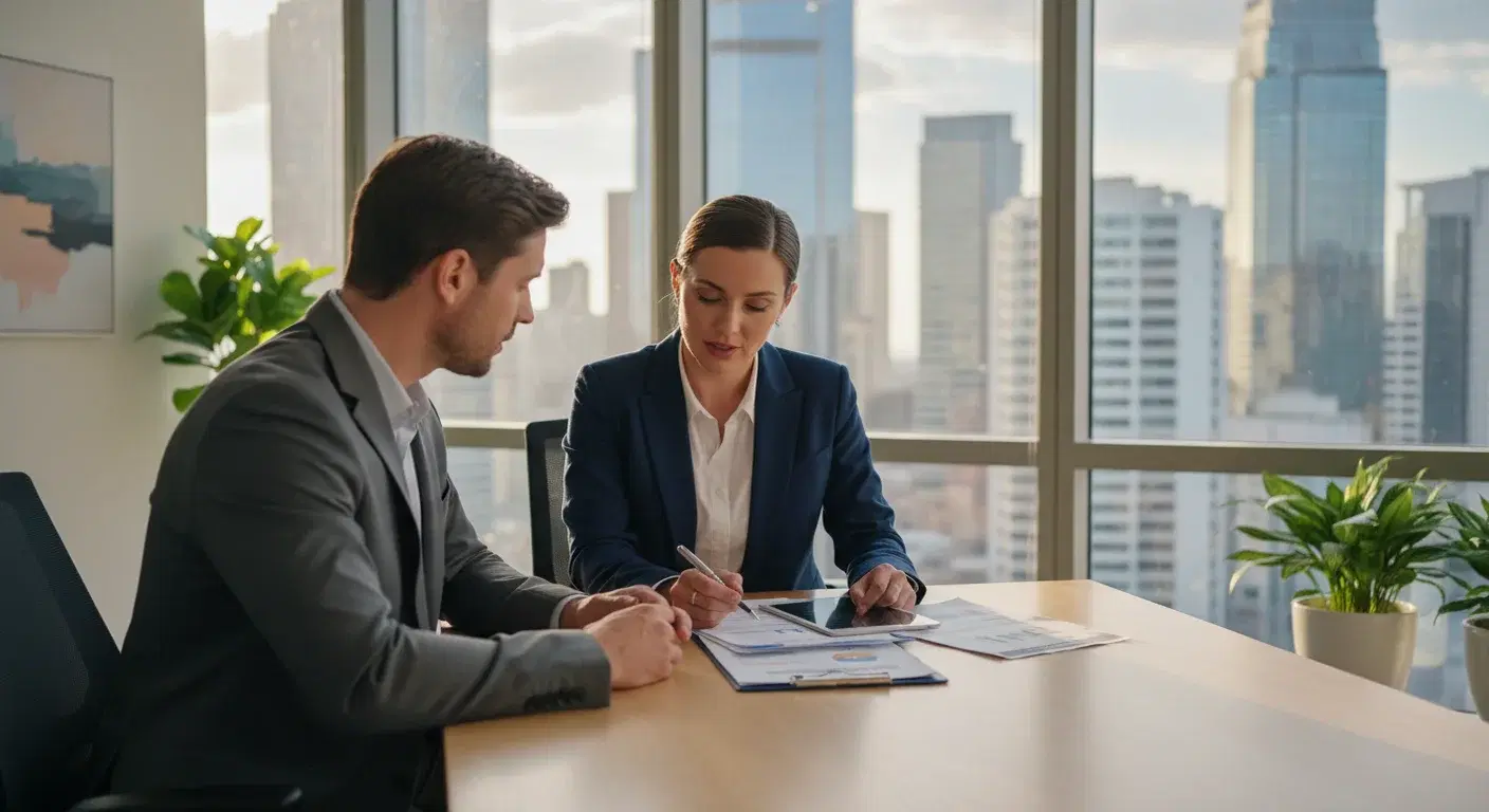 Insurance professional at work