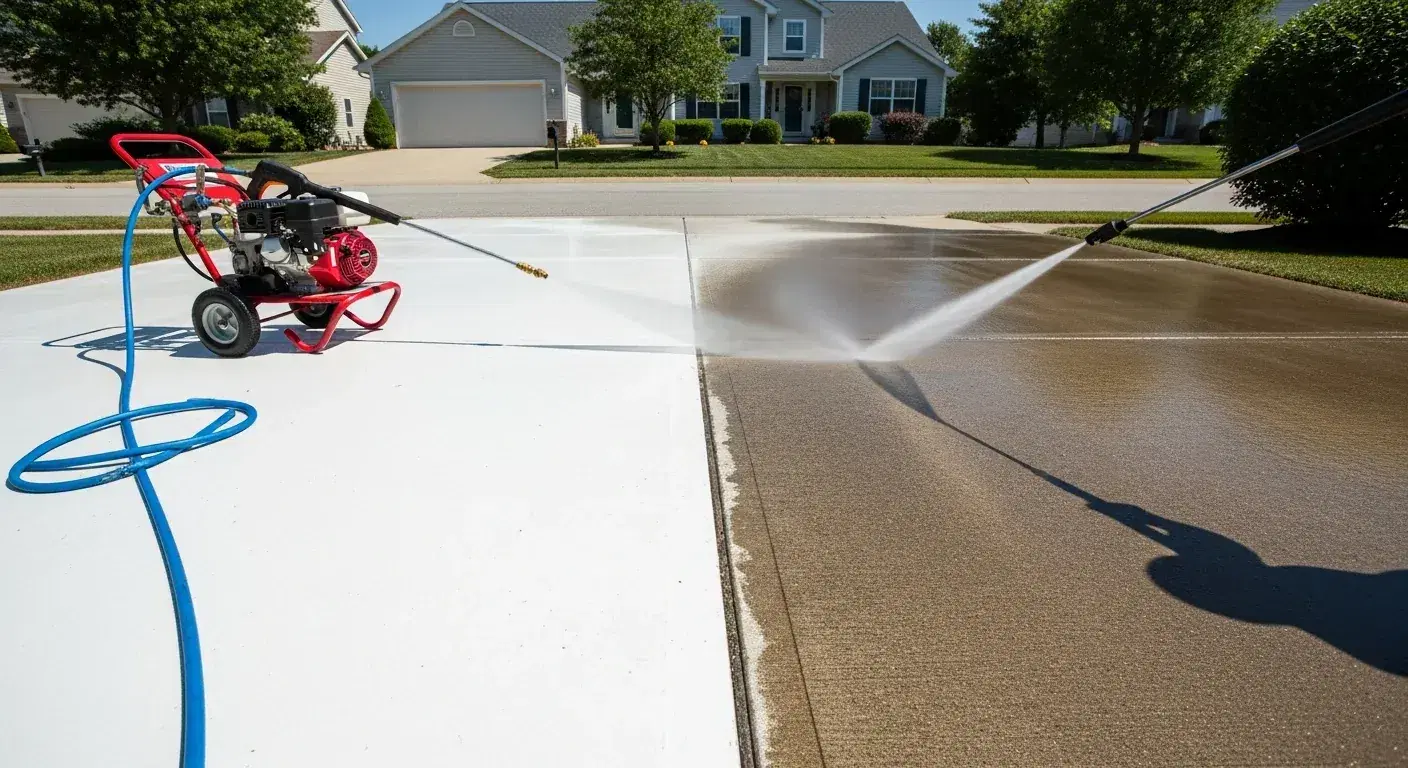 Pressure Washing & Window Cleaning professional at work