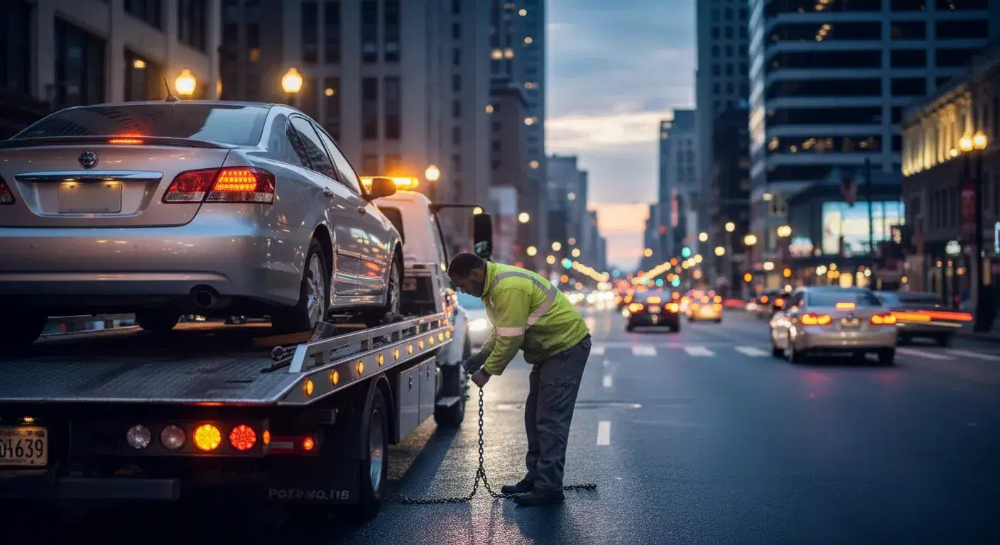 Towing professional at work