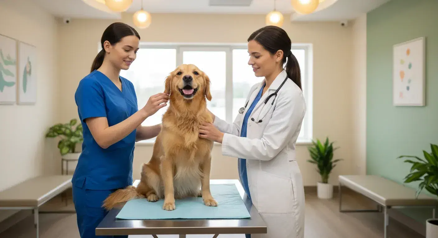 Veterinary professional at work